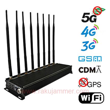 コストパフォーマンスに優れた8アンテナセルジャマーがWifi 2.4G 5G GPS ロジャック UHF VHF信号をブロック