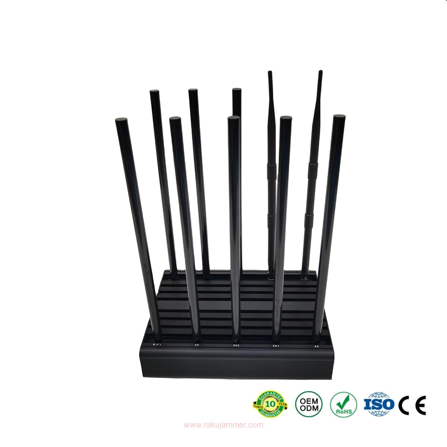 10本の高利得全方向アンテナを備えたプロフェッショナルな携帯電話信号ジャマー