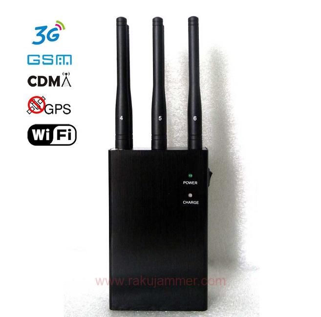 複数のオプションを持つポータブル携帯電話ジャマー(WiFi、Bluetooth、GPS信号ジャミング)