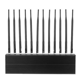 ブラック12アンテナデスクトップ2/3/4/5GモバイルジャマーWIFI GPS VHF UHF信号妨害器