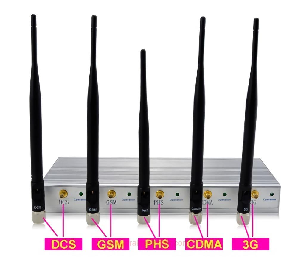 高品質の携帯電話ジャマー デスクトップ GPS信号ブロッカー 5つのアンテナ付き - 画像 (3)