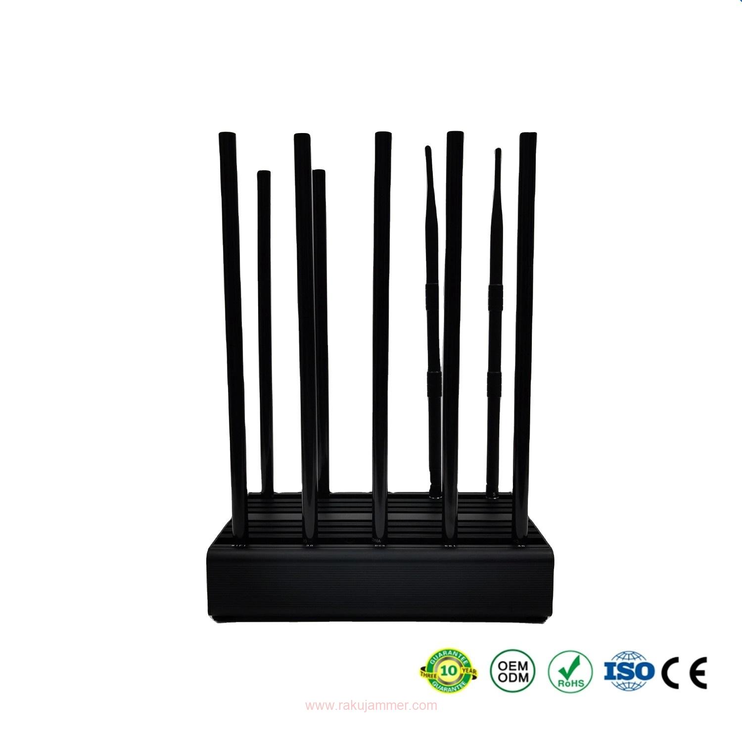10本の高利得全方向アンテナを備えたプロフェッショナルな携帯電話信号ジャマー - 画像 (4)