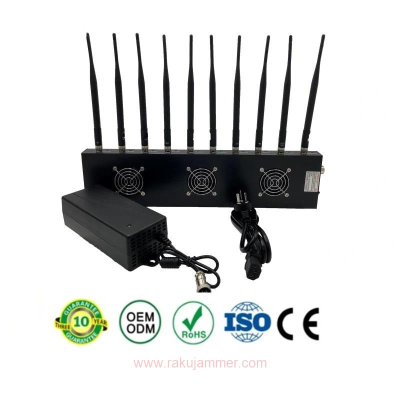 高品質の18W 10アンテナ携帯電話信号ジャミングデバイス、カスタマイズ可能な周波数帯 - 画像 (4)