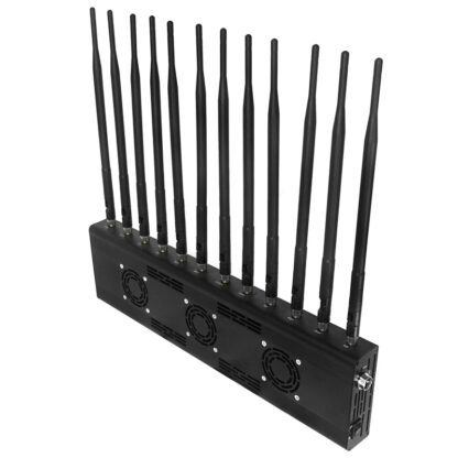ブラック12アンテナデスクトップ2/3/4/5GモバイルジャマーWIFI GPS VHF UHF信号妨害器 - 画像 (4)